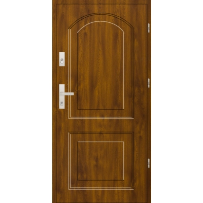 Drzwi antywłamaniowe zewnętrzne T02 55 mm RC2 - RC4 - Złoty dąb